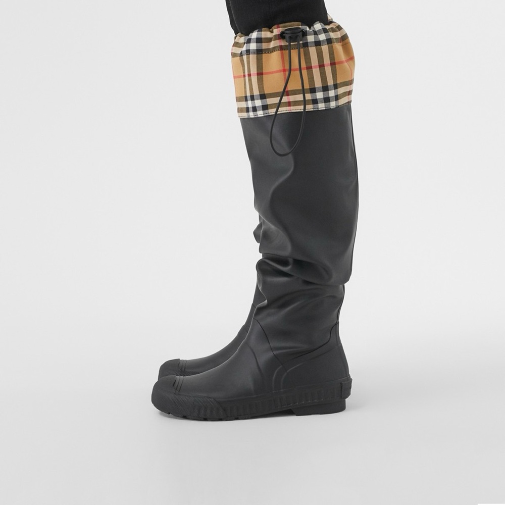 Burberry Authentic Women Rain Boots High Knee Freddie Size EUR 36/ US 6